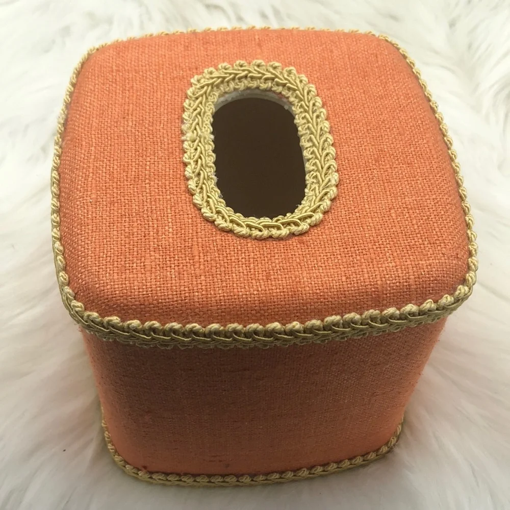 Vintage Jan Sevadjian Designs Monogram H Linen Tissue Box Cover Dallas TX